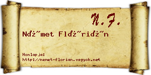 Német Flórián névjegykártya